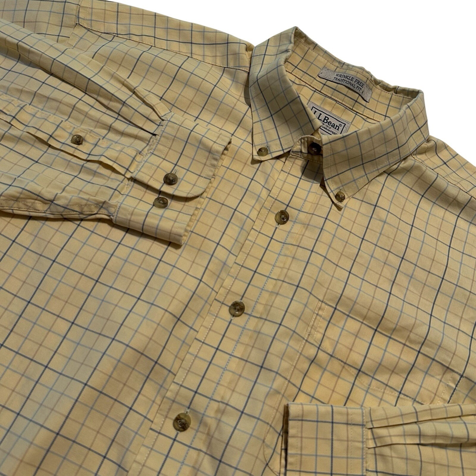 Ll Bean Traditional Fit Wrinkle Free Button Up Shirt Men Xl 269337 100% Cotton